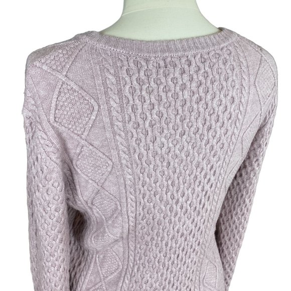 Cyrus Evolution Cable Knit Fisherman Sweater Purple Cottagecore Classic Coast-L - Picture 8 of 13